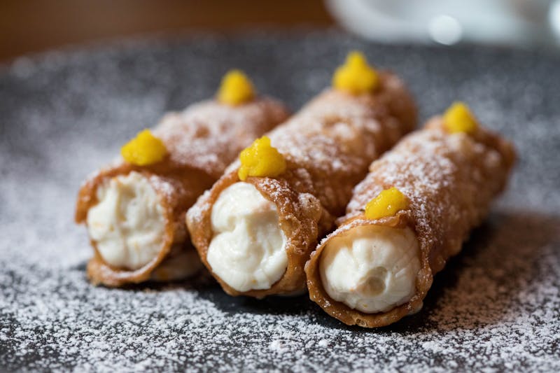 Cannoli dessert Anthony's coal fired pizza Wilmington